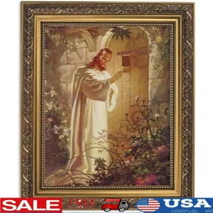 Inspirational Christian Wall Art Gold Framed Artwork 11x13 Inch