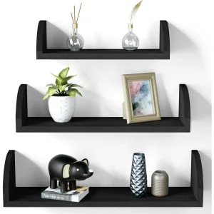Floating Solid Wood Shelves
