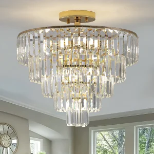Crystal Chandelier Fixture 5-Tier