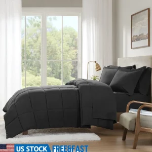 7-Piece Queen Comforter Set Lightweight Cozy Microfiber Sheets Shams Pillowcases