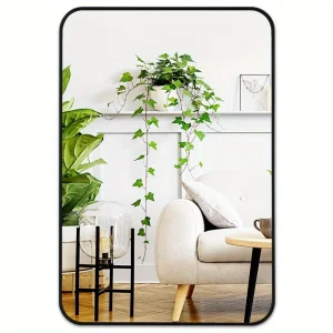24x36 Rectangle Mirror with Matte Metal Frame