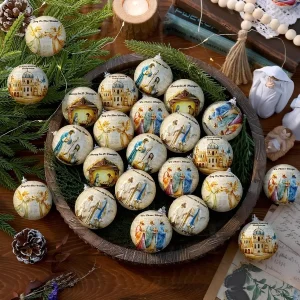 24 Pcs Nativity Scene Christmas Tree Ornaments