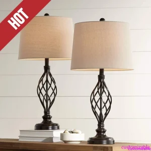 Franklin Iron Works Traditional Table Lamps 28" Tall  Set Of 2