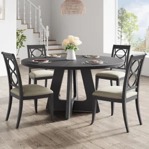47-Inch Round Wood Table