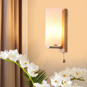 Glass & Wooden Wall Sconce