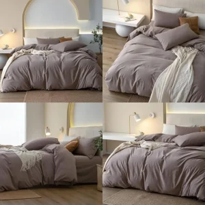 King Size 100% Cotton Duvet Cover Set with 2 Pillowcases