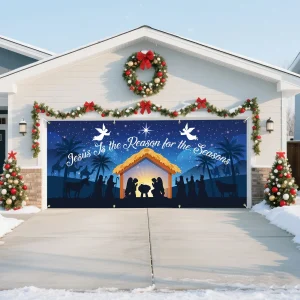 7 x 16 ft Christmas Nativity Garage Door Banner
