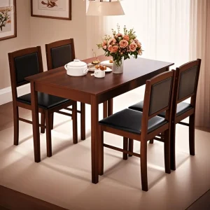Space Saving Wood Dining Table Set for 4
