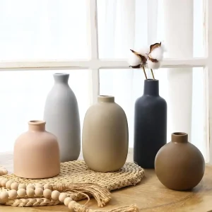 Set of 5 Handmade Ceramic Vases