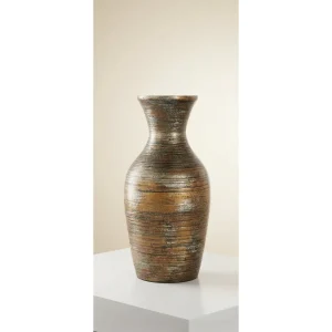 Antique Brown Bamboo Wood Vase