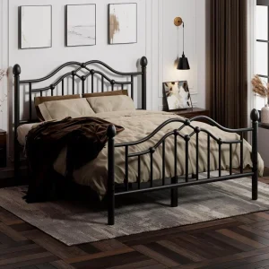 Queen Metal Bed Frame with Headboard and Footboard