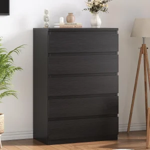 Black 5 Drawer Dresser