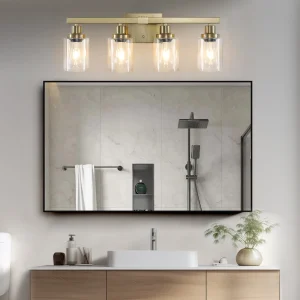 4-Light Vanity Light with Clear Glass Shades