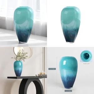 Handcrafted Teal Glass Vase