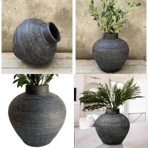 Handcrafted Black Terracotta Vase