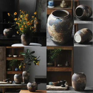 Terracotta Black Clay Vase