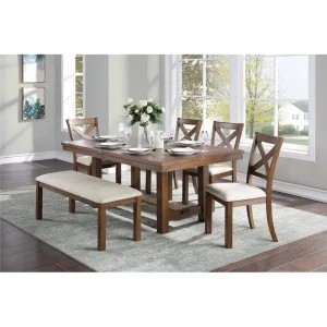 Brown Finish Dining Set
