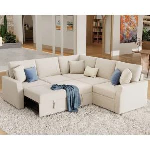 85 Inch Sleeper Sofa with Storage Seat