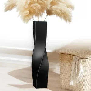 Tall Floor Twisted Geometric Vase