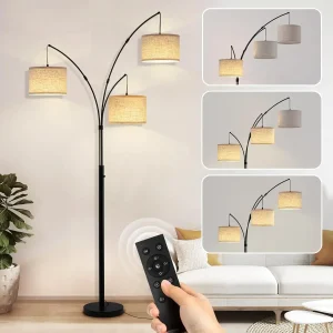 3 Light Floor Lamp with Remote