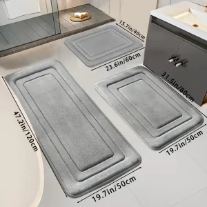 3PCS Absorbent Bath Mats