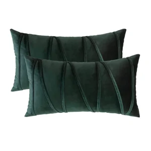 Set of 2 Decorative Green Throw Pillow Covers