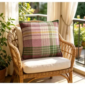 Checkered Pattern Decorative Throw Pillow, 18x18 inches