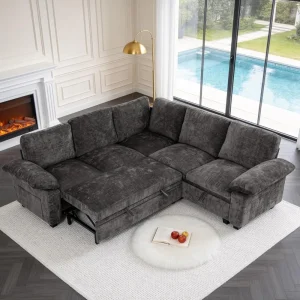 Modular Chenille Couch with Storage