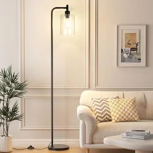 Floor Lamp with Glass Shade
