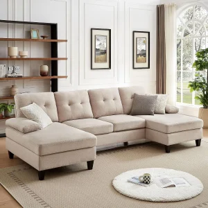 Sectional Couch Upholstered 4 Seater W/ Chaise