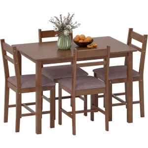 5-Piece Solid Wood Dining Table Set or 4
