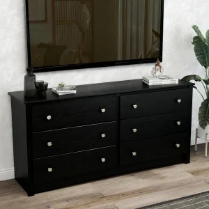 59IN Wood 6 Dresser Drawer