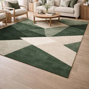 Green Geometric Area Rug